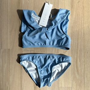 Minnow Swim girls blue dot sailor bikini